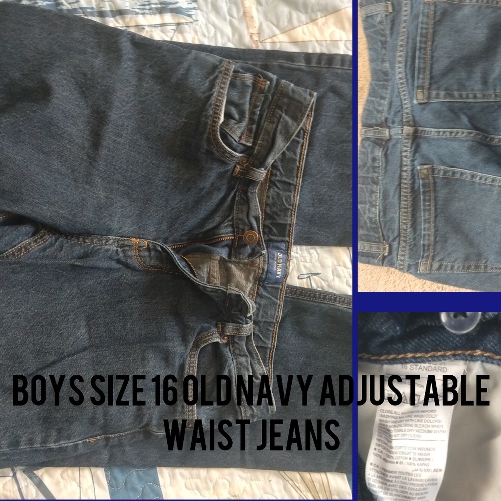 Old Navy boy's size 16 adjustable waist jeans